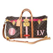 Louis Vuitton Keepall Bandouliere Monogram Tromp Loeil Screen 50 Pink Multicolor With Dust Bag