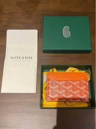 Goyard Saint Sulpice Card Holder Wallet With Dust & OG Box Orange 9636