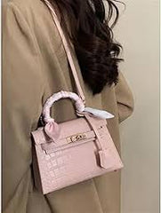 Hermes Blanc Crocodile Niloticus Pink Encrusted Birkin Bag With OG Box & Dust Bag  (1080 Pink)