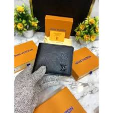Louis Vuitton Lv Black Leather Wallet M69829 Black Hardware