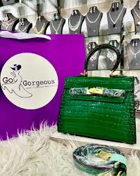 Hermes Blanc Crocodile Niloticus Green Encrusted Birkin Bag With OG Box & Dust Bag (1028 Green)