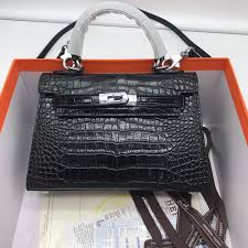 Hermes Blanc Crocodile Niloticus Black Encrusted Birkin Bag With OG Box & Dust Bag (1080 Black)