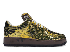 NIKE AIR FORCE 1 LOUIS VUITTON OFF-WHITE METALLIC GOLD