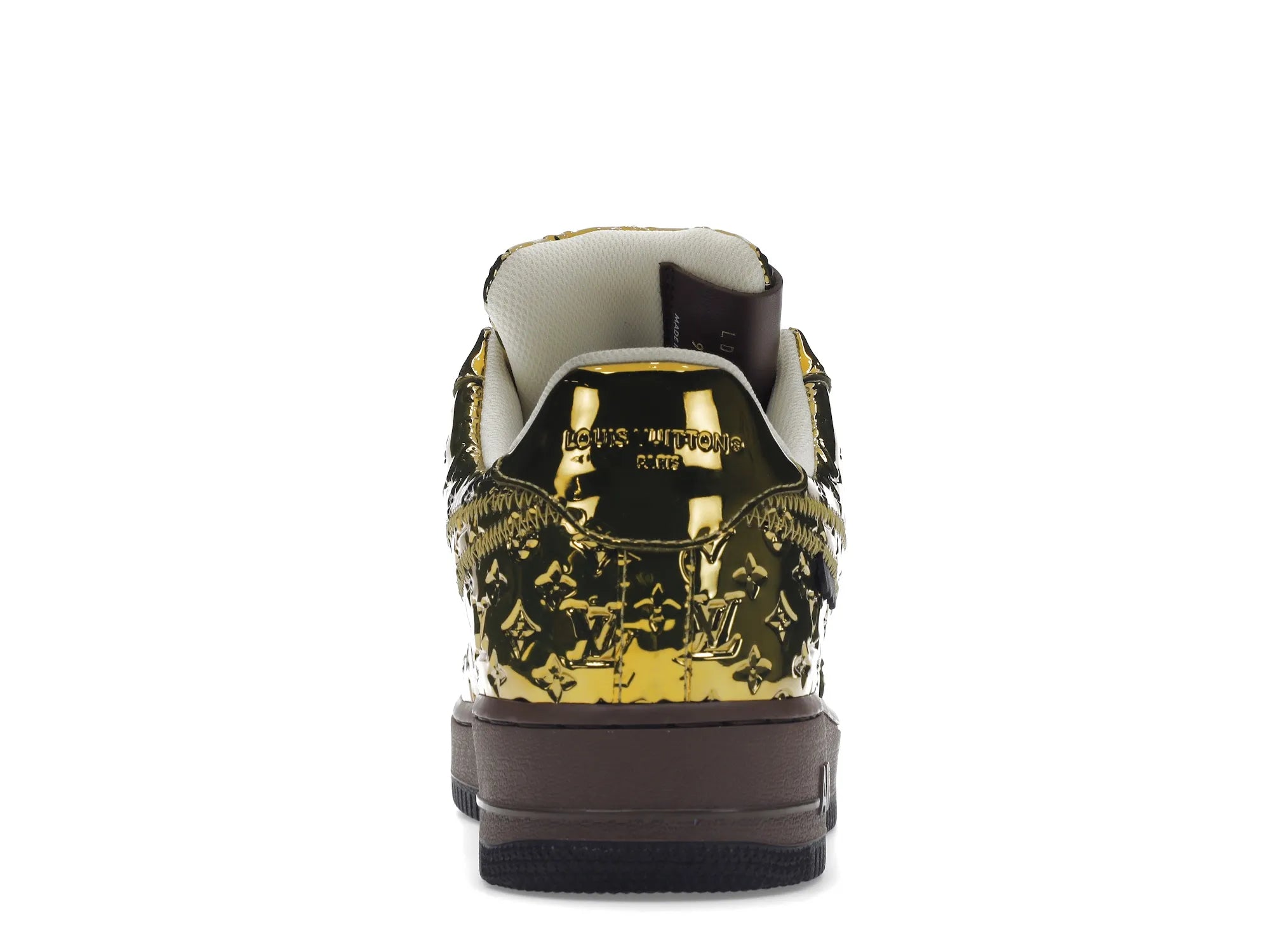 NIKE AIR FORCE 1 LOUIS VUITTON OFF-WHITE METALLIC GOLD