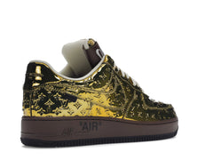 NIKE AIR FORCE 1 LOUIS VUITTON OFF-WHITE METALLIC GOLD