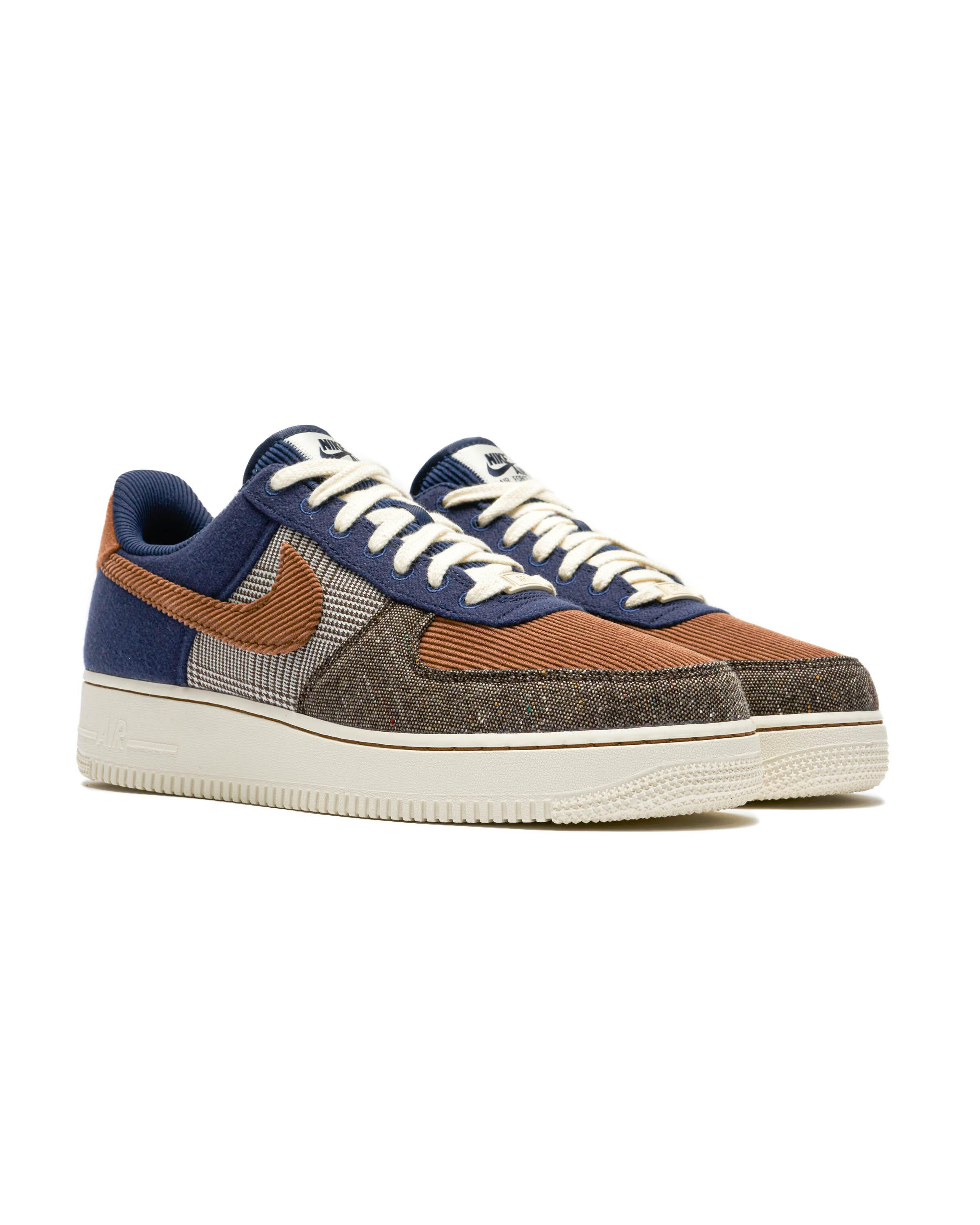 NIKE AIR FORCE 1 '07 PRM MIDNIGHT NAVY/ALE BROWN-PALE IVORY