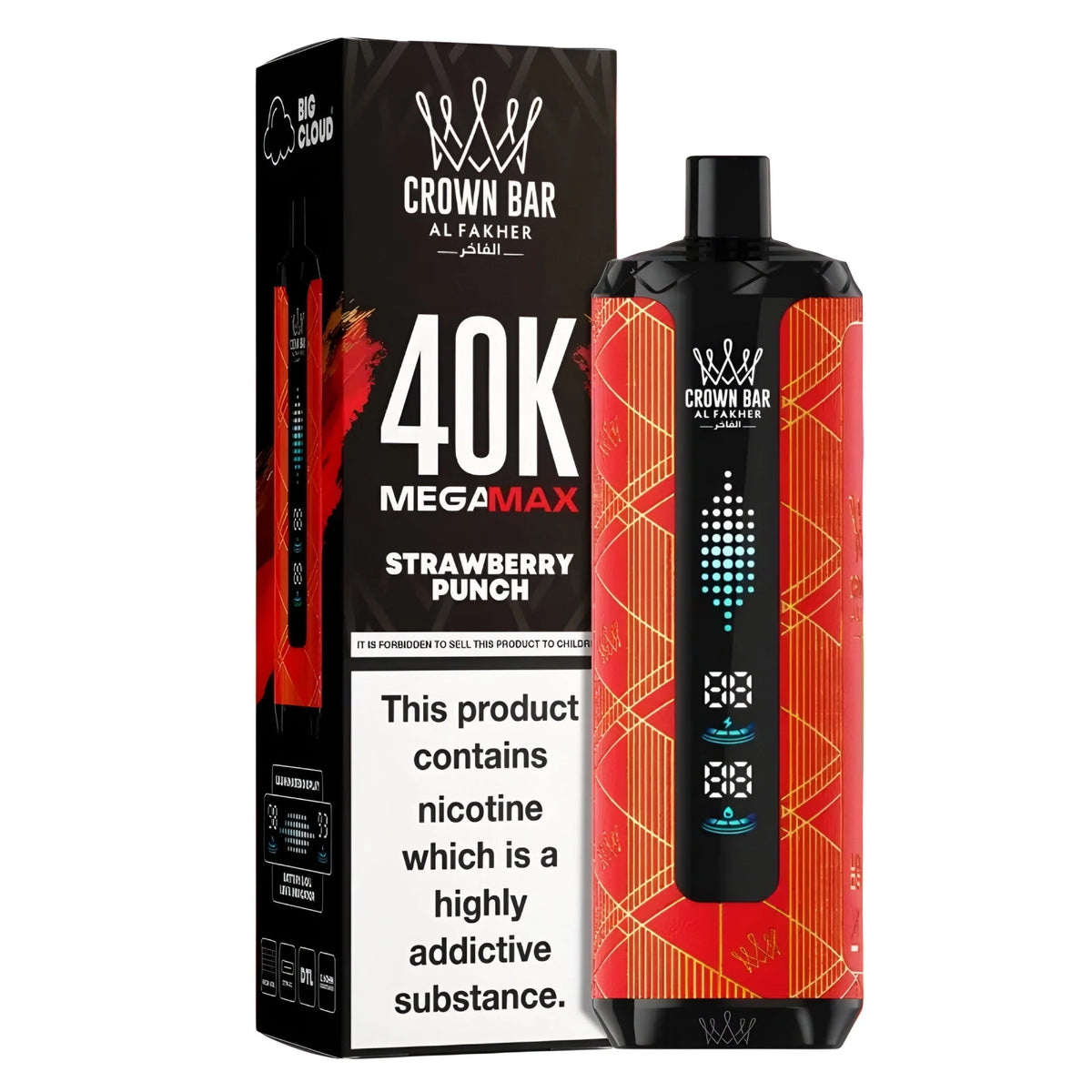 AL Fakher 40000 Puffs Crown Bar Mega Max strawberry punch