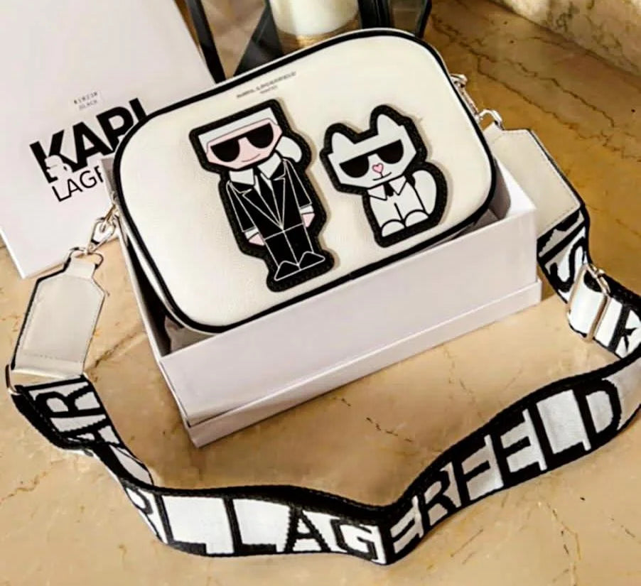 Karl Lagerfeld K-Ikonik Camera Crossbody Bag With OG Box & Dust Bag (White) KB016